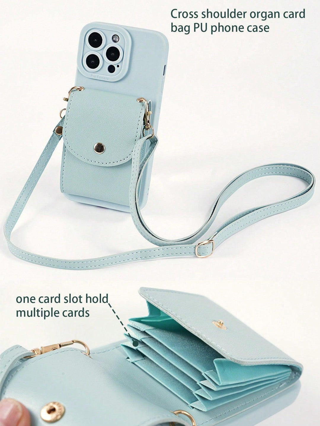 Solid PU Phone Case With Strap - Brand My Case