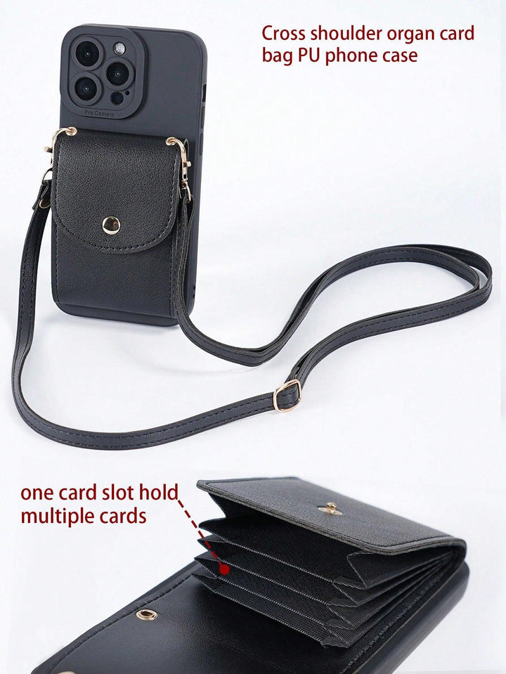 Solid PU Phone Case With Strap - Brand My Case