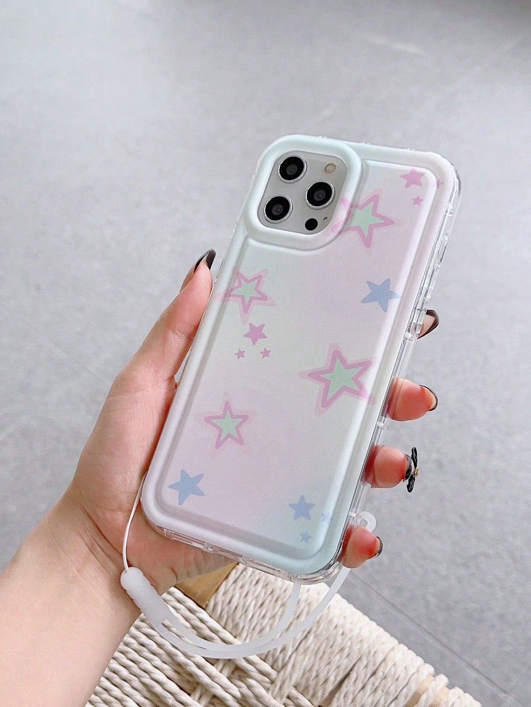 Star Pattern Anti fall Phone Case With Lanyard - Brand My Case
