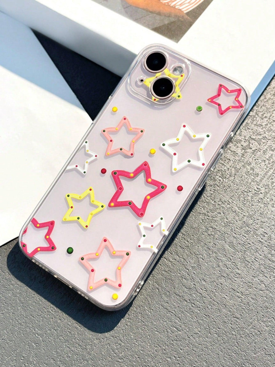 Star Pattern Clear Phone Case - Brand My Case