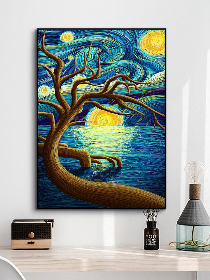 Starry Sky Pattern Unframed Painting Poster Gift For Wall Decor - Brand My Case
