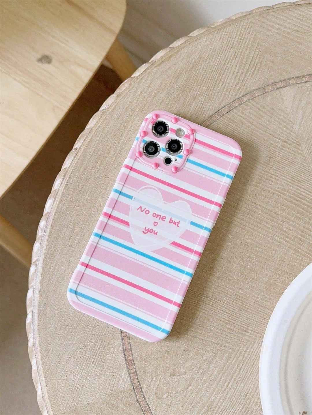 Striped Heart Phone Case - Brand My Case