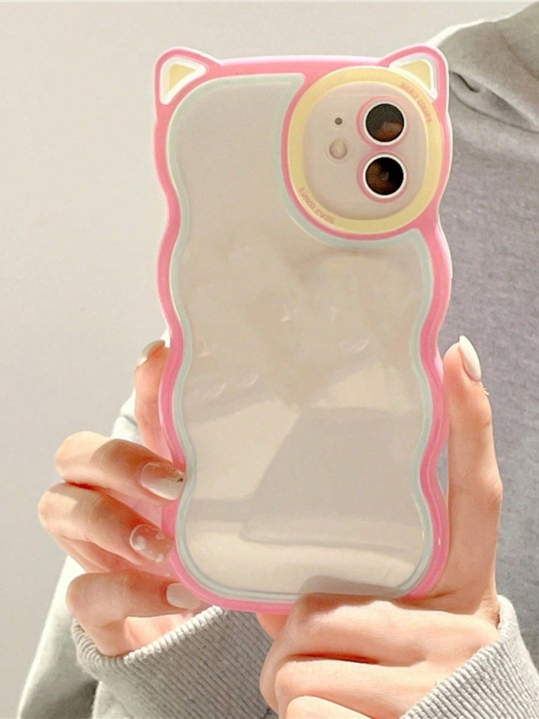 Structured Fluffy Clear Phone Case - Brand My Case