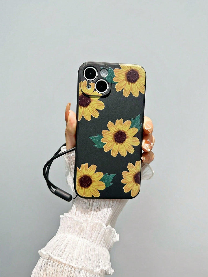 Sunflower Pattern Phone Case With Lanyard - Brand My Case