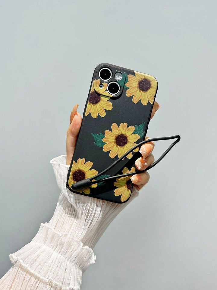 Sunflower Pattern Phone Case With Lanyard - Brand My Case