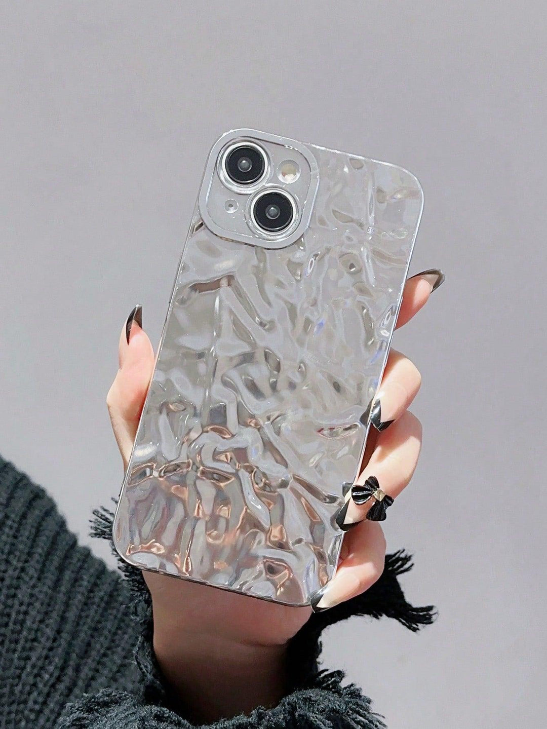 Textured Silver Phone Case - Brand My Case