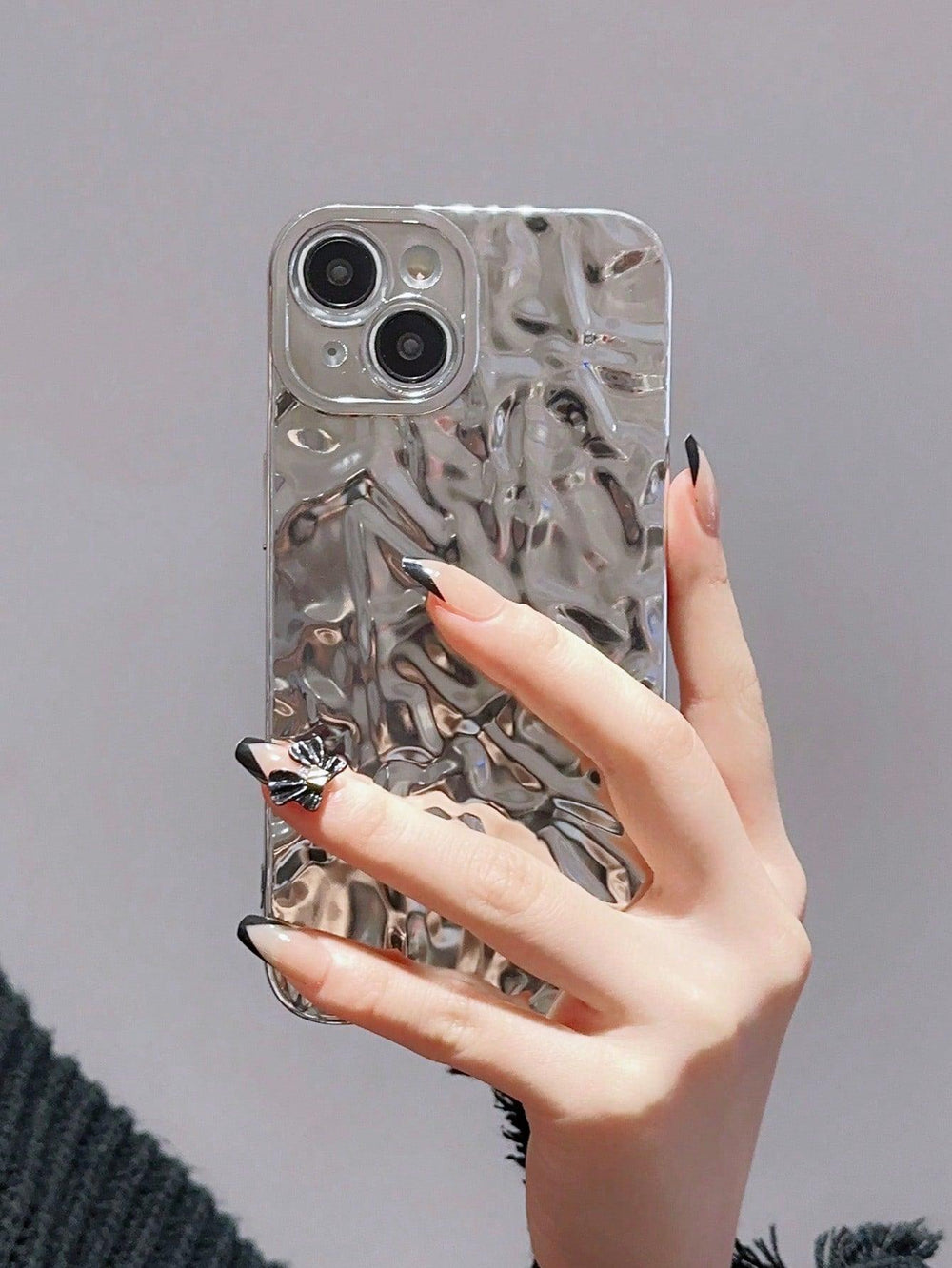 Textured Silver Phone Case - Brand My Case