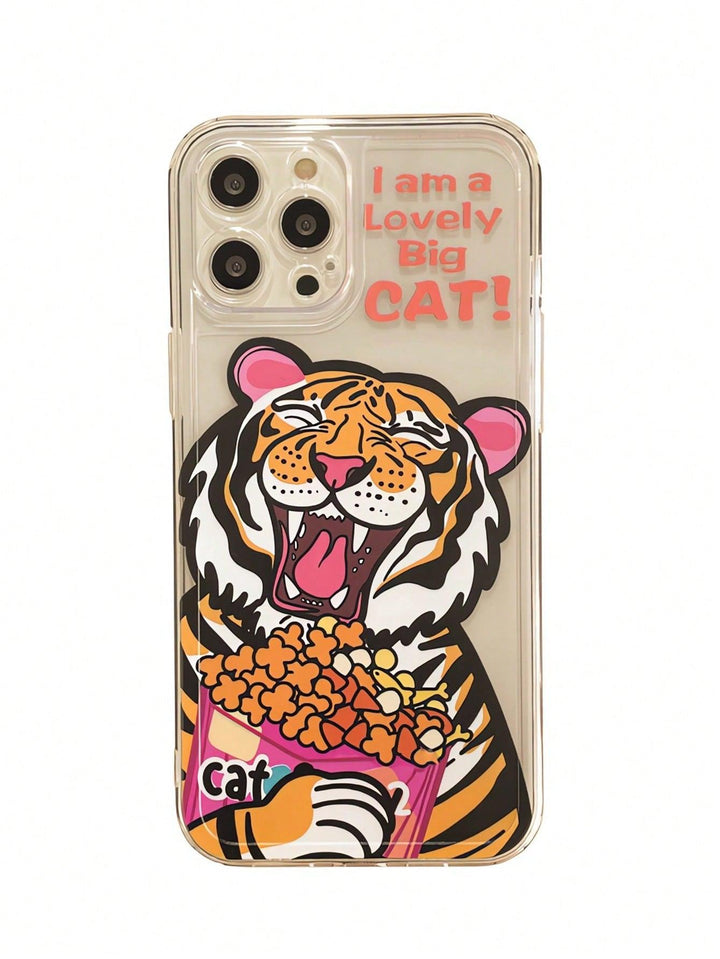 Tiger Print Clear Phone Case - Brand My Case