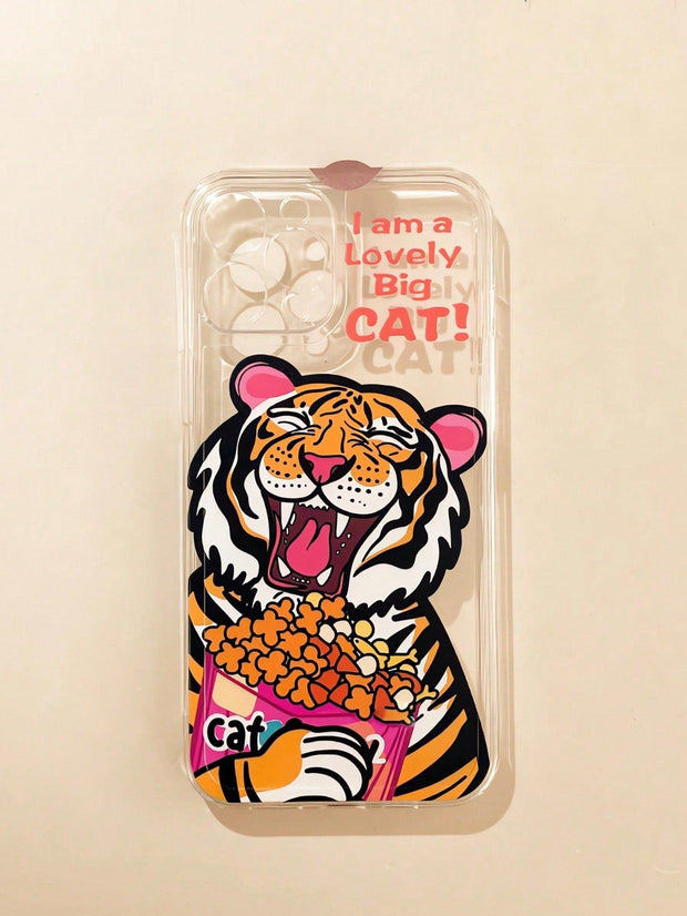 Tiger Print Clear Phone Case - Brand My Case