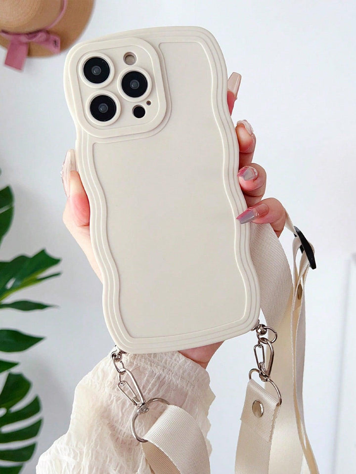 Wavy Built Solid Phone Case With Lanyard - Brand My Case