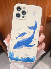 Whale Pattern Clear Anti fall Phone Case - Brand My Case