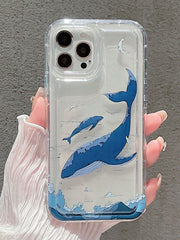 Whale Pattern Clear Anti fall Phone Case - Brand My Case