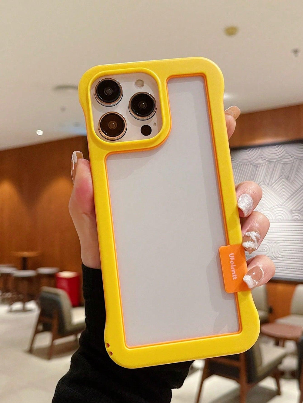 Yellow Graphic Frame Silicone Phone Case - Brand My Case