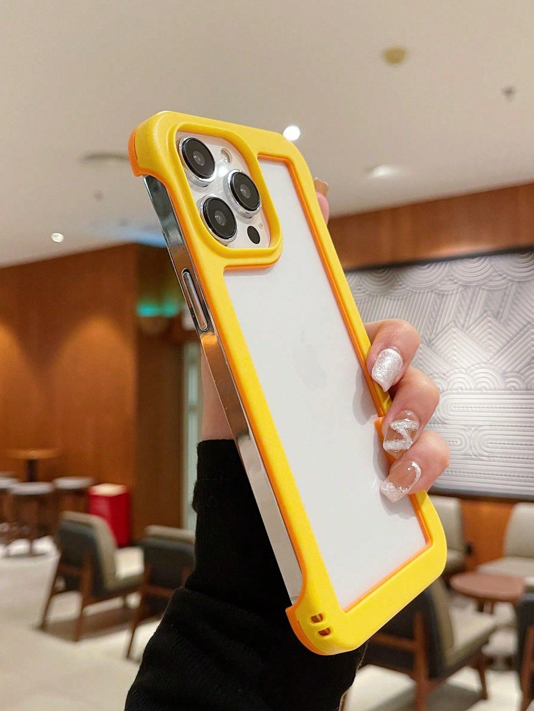 Yellow Graphic Frame Silicone Phone Case - Brand My Case