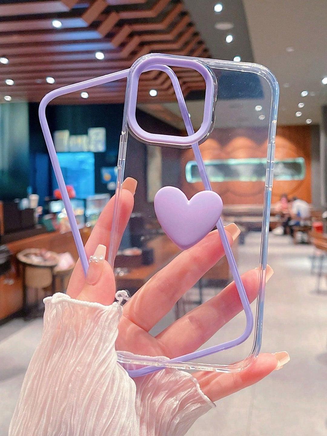 Yellow Heart Decor Clear Phone Cases - Brand My Case